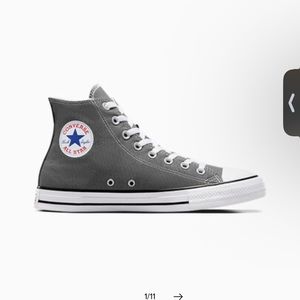 gray converse high top gently worn mens 8/womens 10